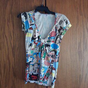 Zara TRF Women T Shirt MultiColorful Comic Size M PreLoved Good Condition